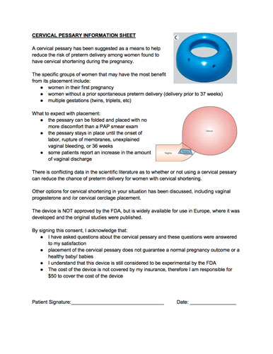 Cervical Pessary Consent